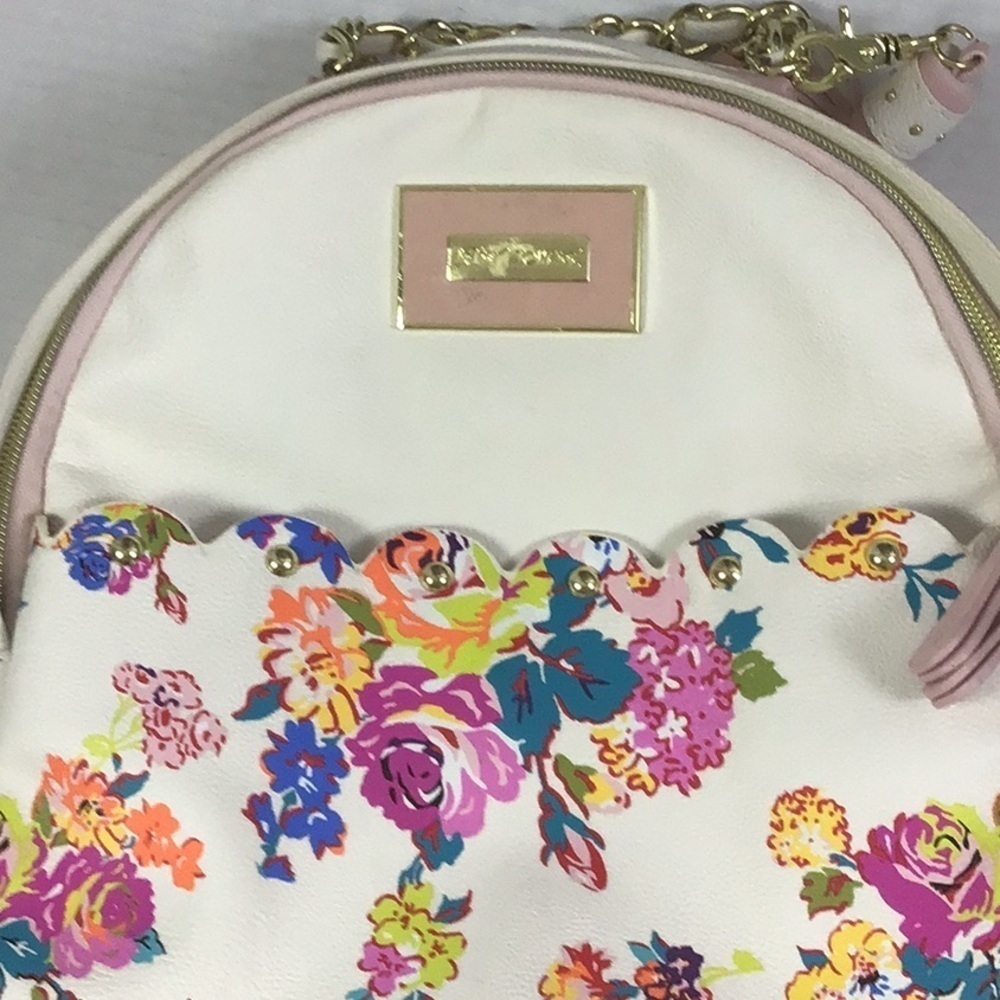 BETSEY JOHNSON BACKPACK BONE BLUSH PINK FLORAL Bag Faux Leather - Picture 11 of 11